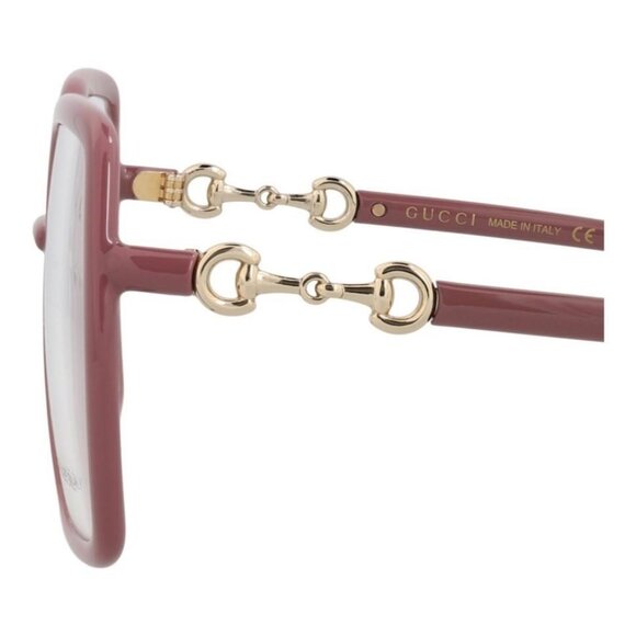 Gucci Womens Square/Rectangle Pink Pink Transparent Fashion Designer Eyewear - Picture 5 of 5